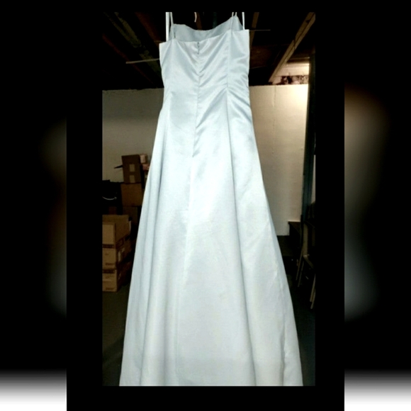 👗Size 7/8 Formal Prom Dress/Ball Gown Silver - Picture 5 of 12